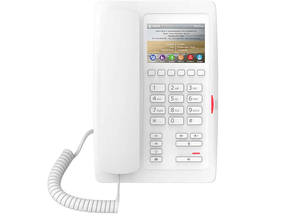 טלפון Fanvil H5 — דגם מלון Deluxe עם מסך צבעוני 3.5 אינץ׳