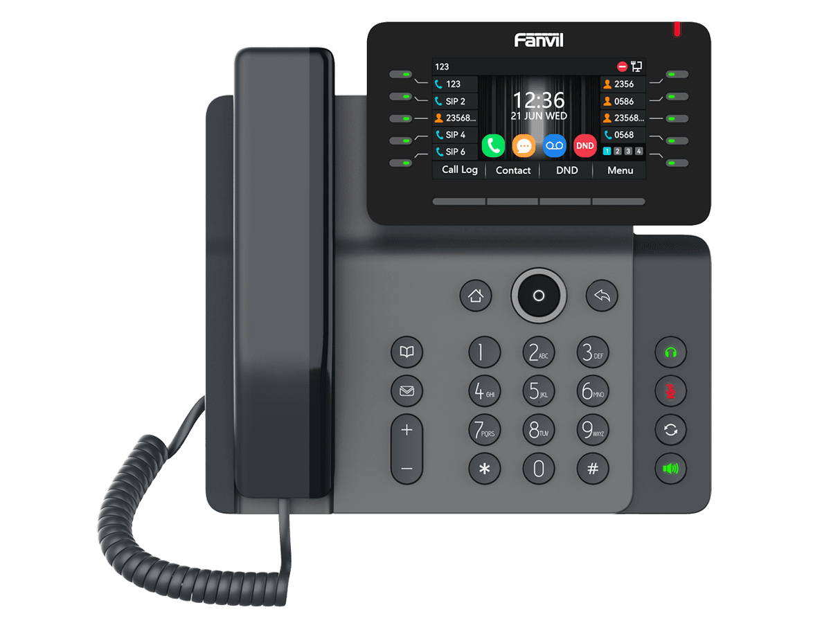 טלפון Fanvil V65 — דגם בכיר עם מסך 4.3 אינץ׳ ו-WiFi כפול־תחום