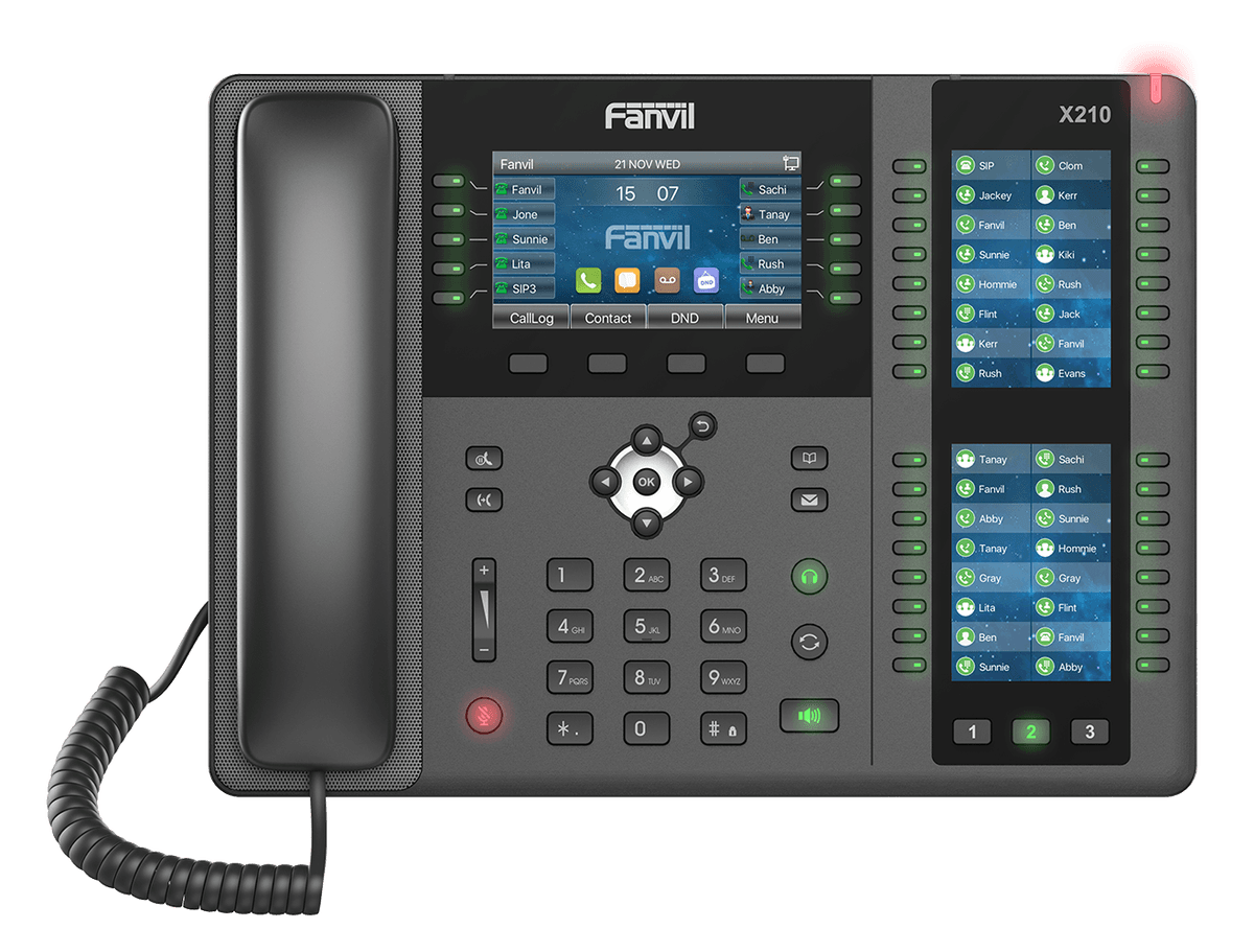 טלפון Fanvil X210 — דגם בכיר עם 32 מקשי DSS פיזיים