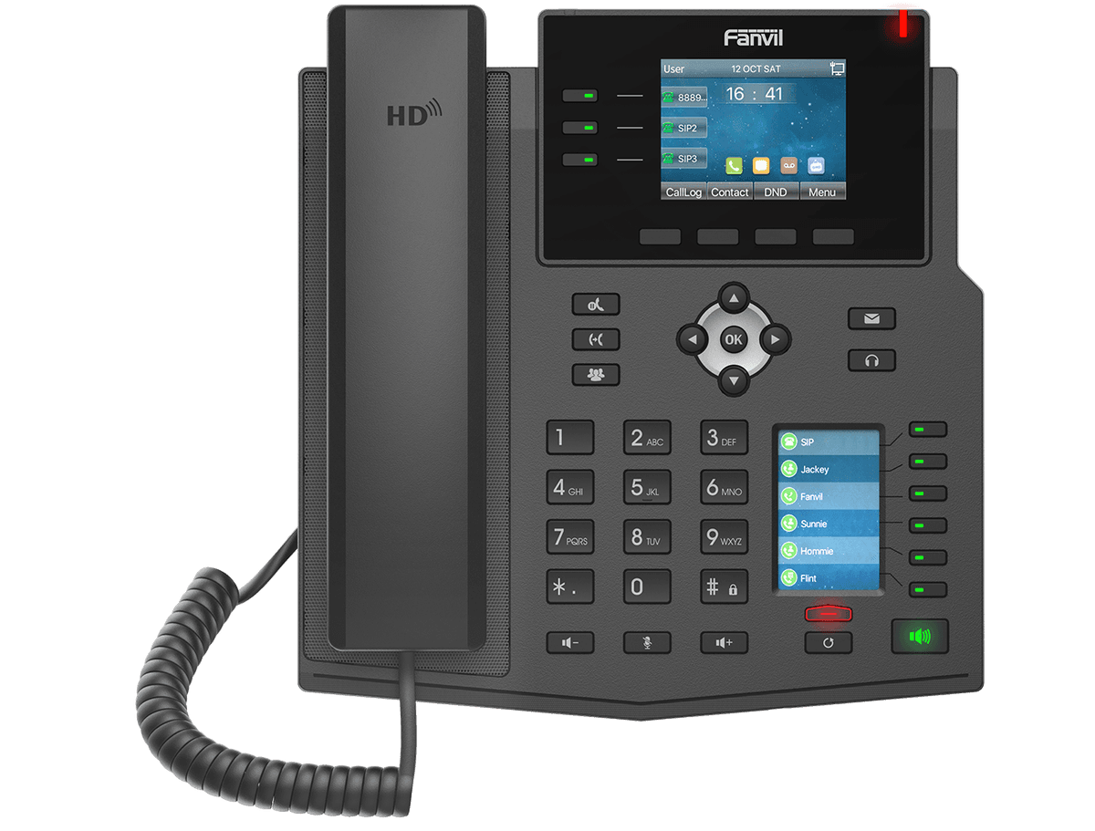 טלפון Fanvil X4U — דגם משופר עם PoE+ לחיבור אוזניות מתקדמות