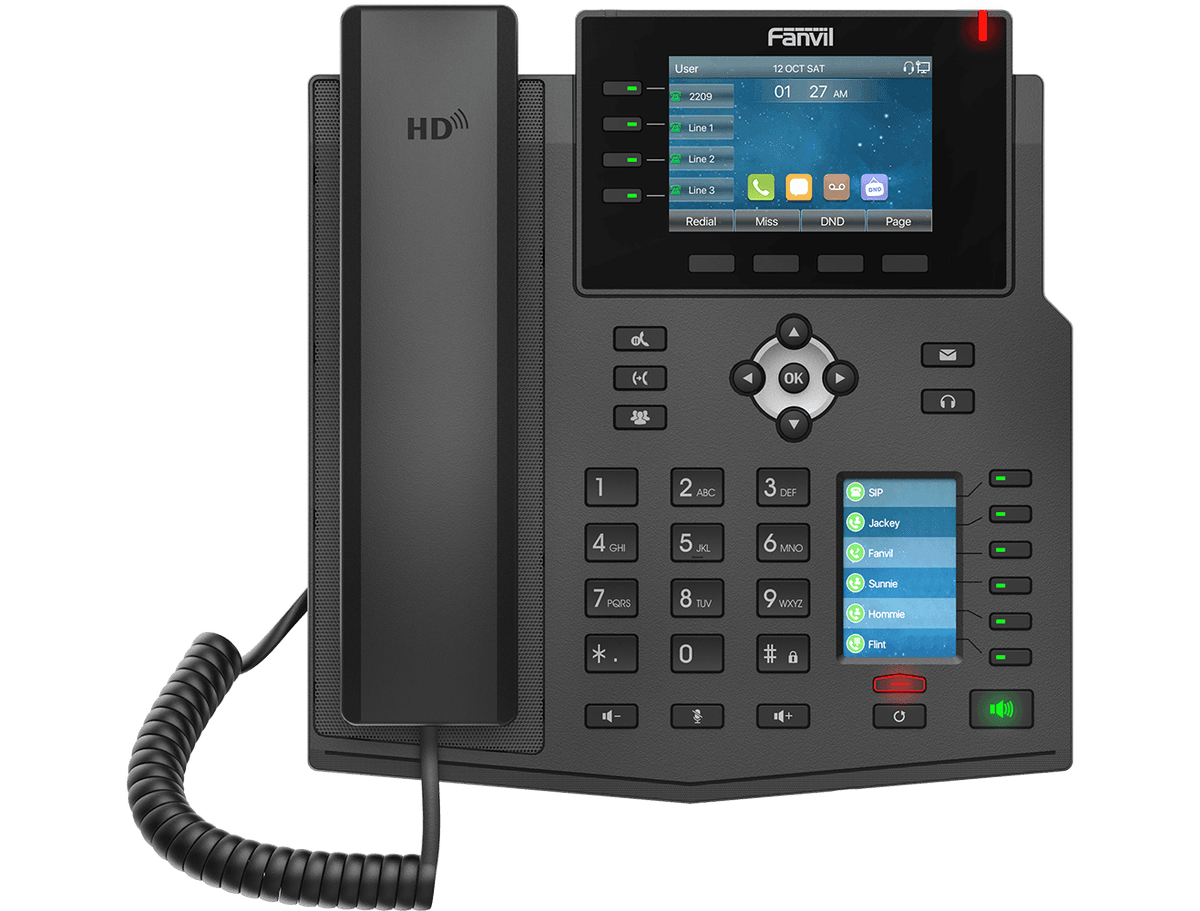 טלפון Fanvil X5U — מסך 3.5 אינץ׳ עם 30 מקשי DSS לעמדות קבלה